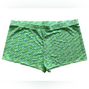 Kendall+Kylie Multi Color Swirl Lime Green Swimsuit Bottom Cover Shorts Size XL